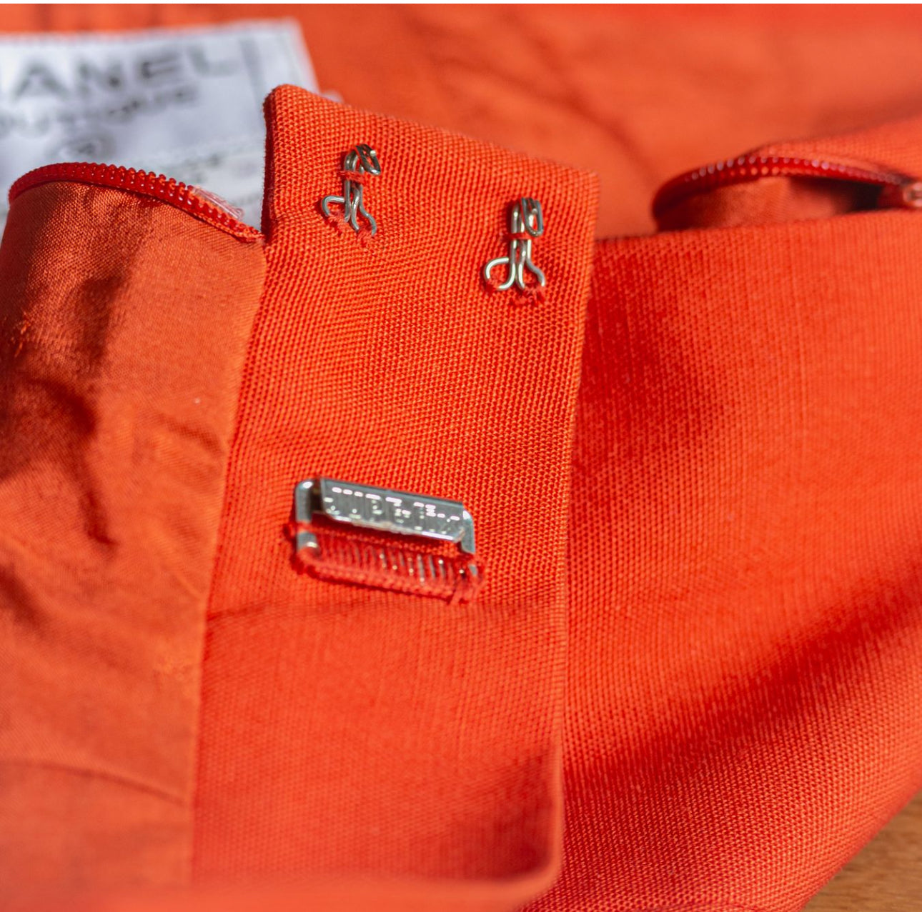 CHANEL - SET JACKET AND SKIRT ORANGE COTTON SIZE 38 EU