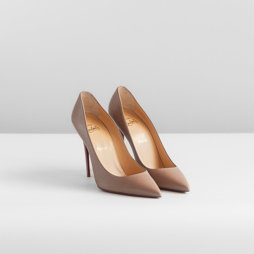 LOUBOUTIN - *BRAND NEW* PUMPS KATE 100 BEIGE NAPPA LEATHER