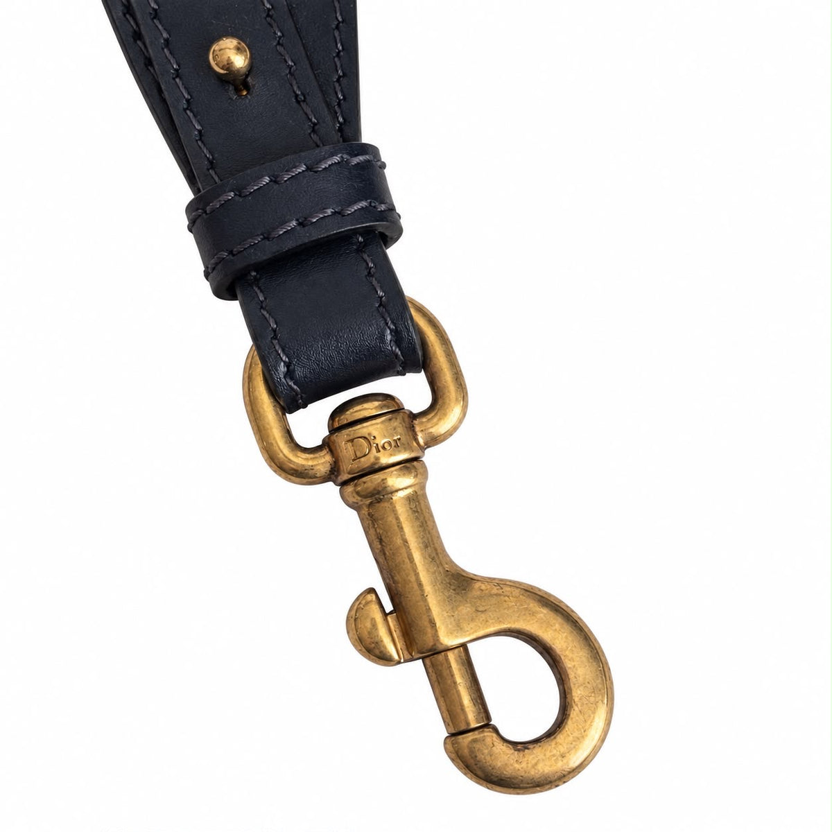 DIOR - STRAP OBLIQUE NAVY BLUE GOLD-TONE HARDWARE