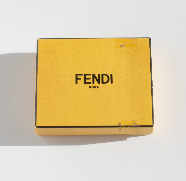 FENDI - LOGO USB KEYCHAIN RED LEATHER SILVER HARDWARE
