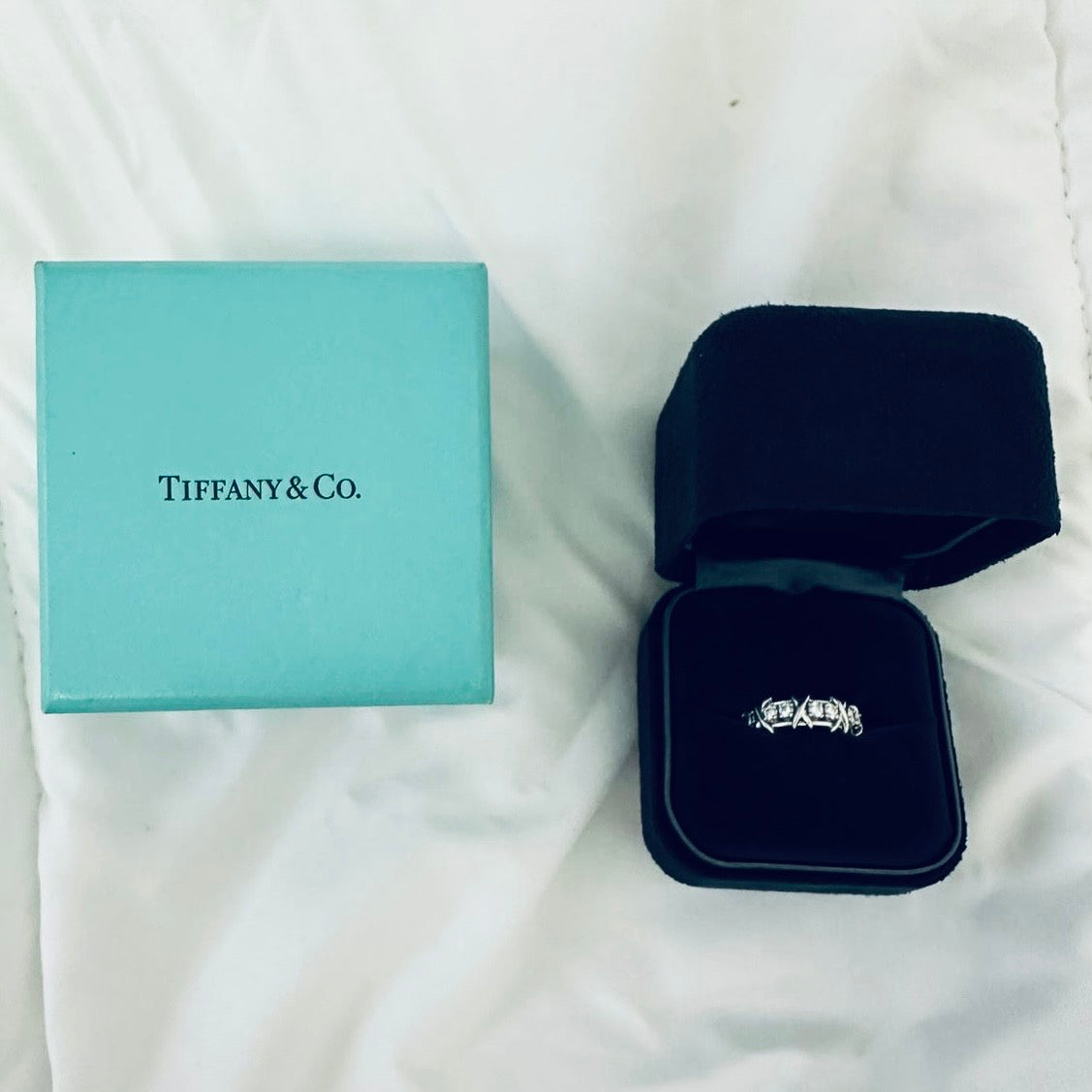 TIFFANY & CO - RING SIXTEEN STONES IN PLATINUM & DIAMONDS SIZE 50