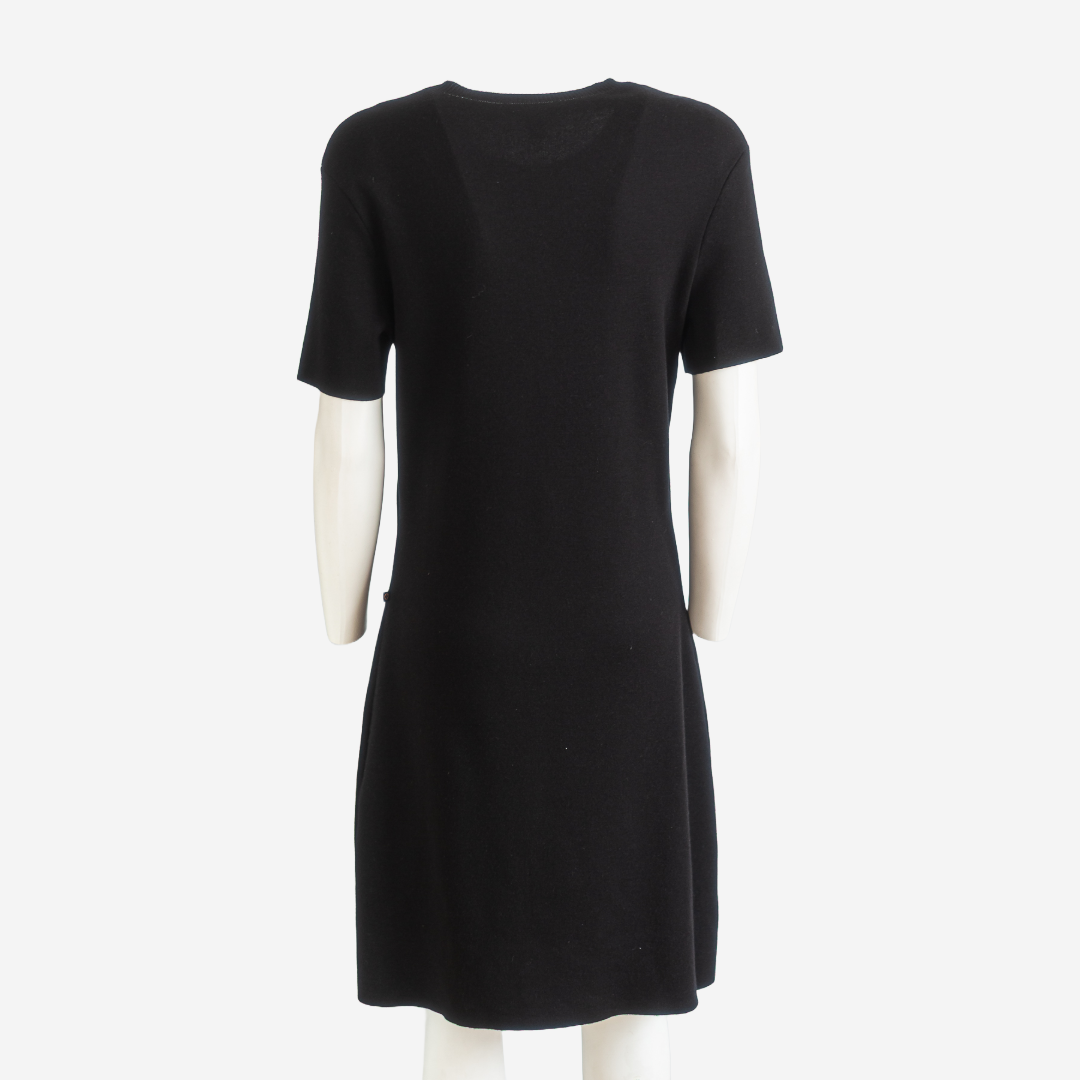 LOUIS VUITTON - DRESS MIDI BLACK SIZE L
