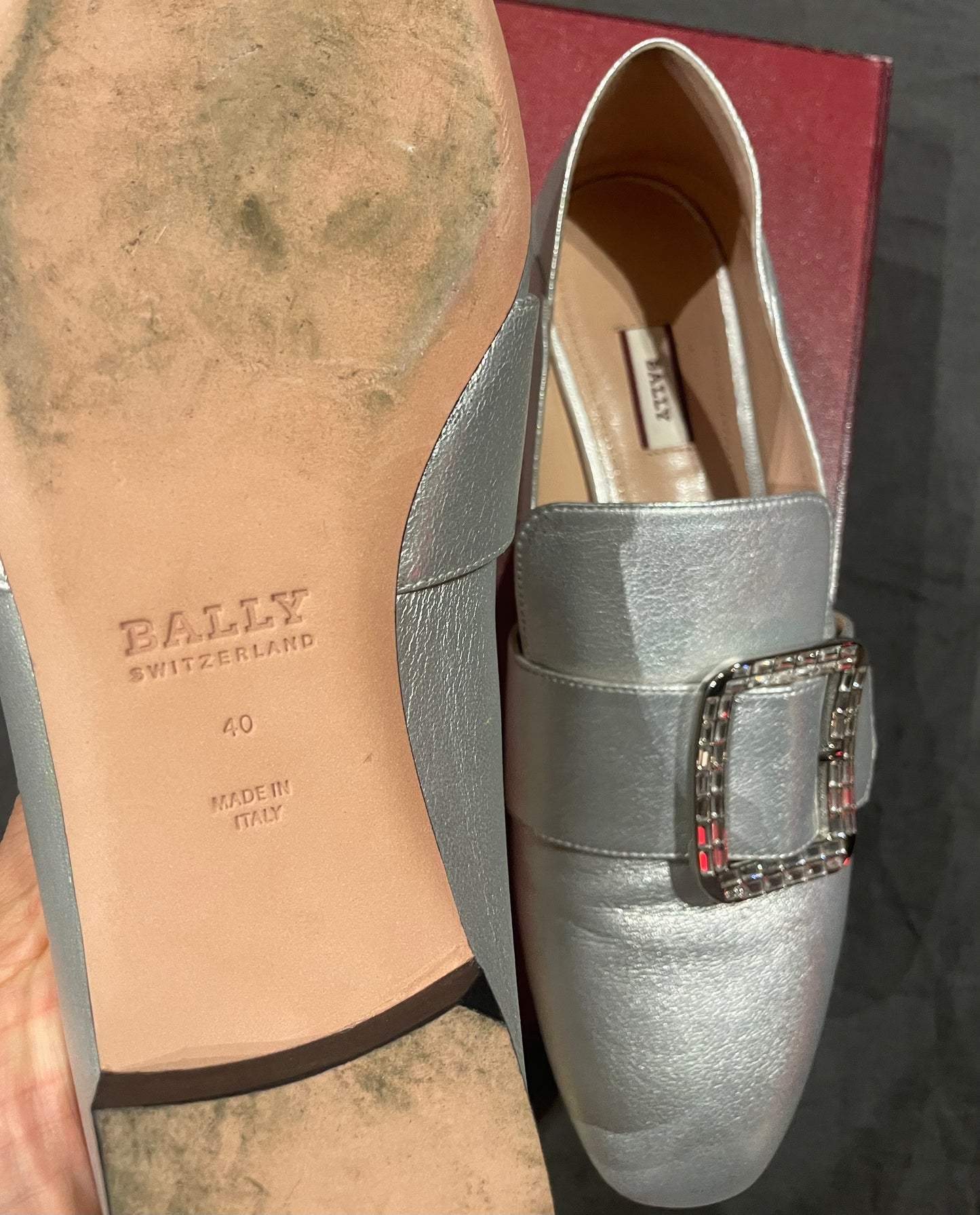 BALLY - Janelle loafer silver leather size 40 EU