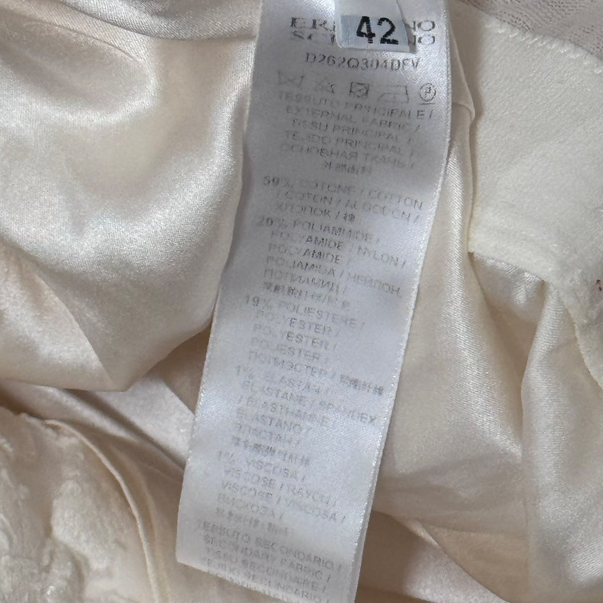 ERMANNO SCERVINO - DRESS MINI BUSTIER STRAPLESS IVORY WITH ASYMMETRIC RUFFLED SKIRT SIZE 42 IT