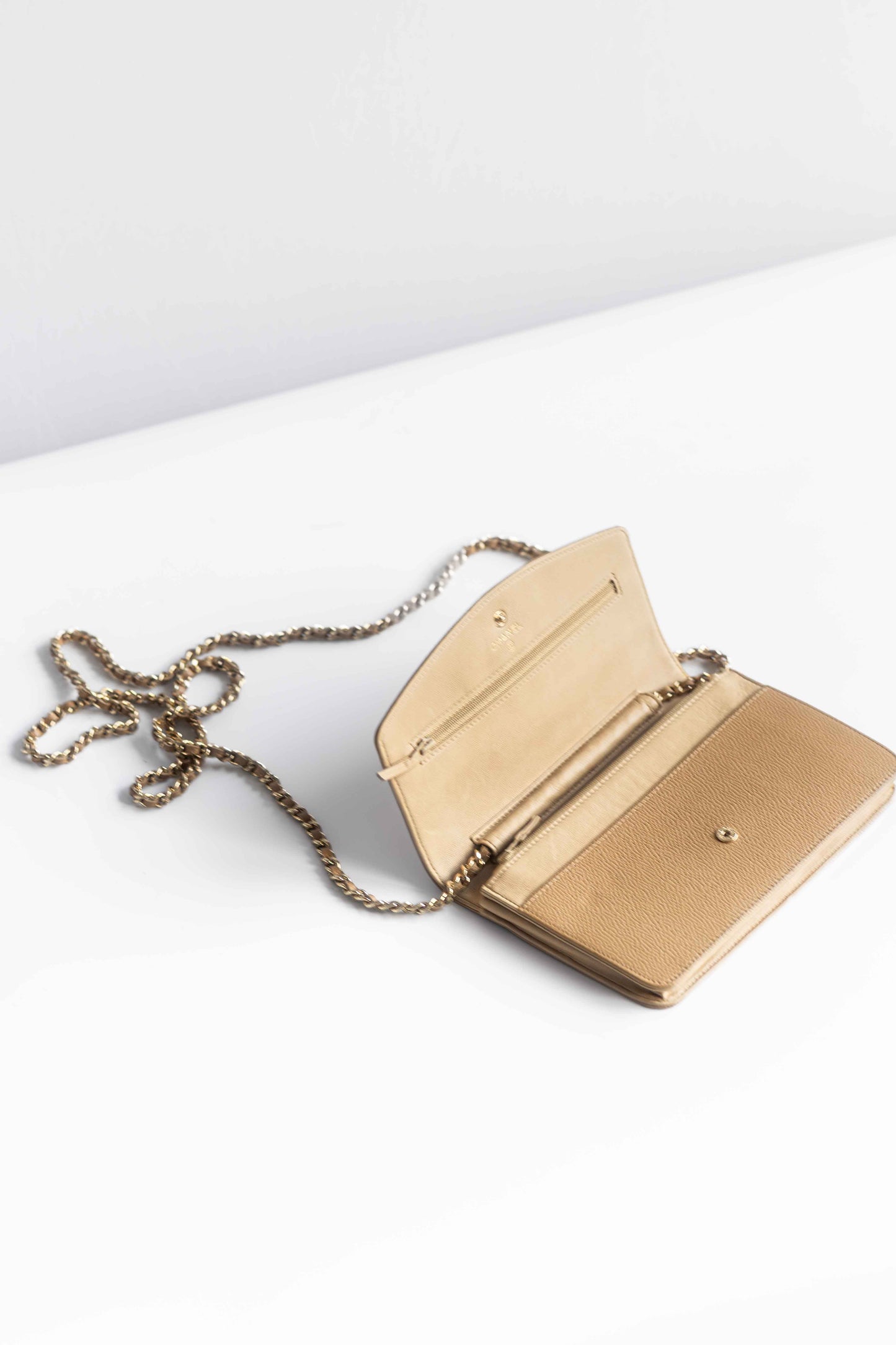 CHANEL - WALLET ON CHAIN BAG BEIGE CAVIAR LEATHER