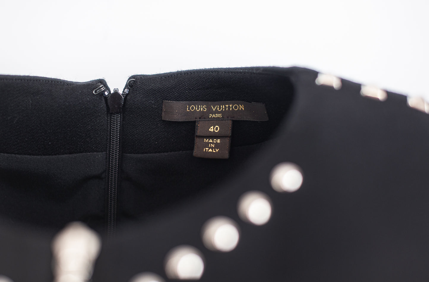 LOUIS VUITTON - DRESS BLACK SILVER STUDS SIZE 40 FR