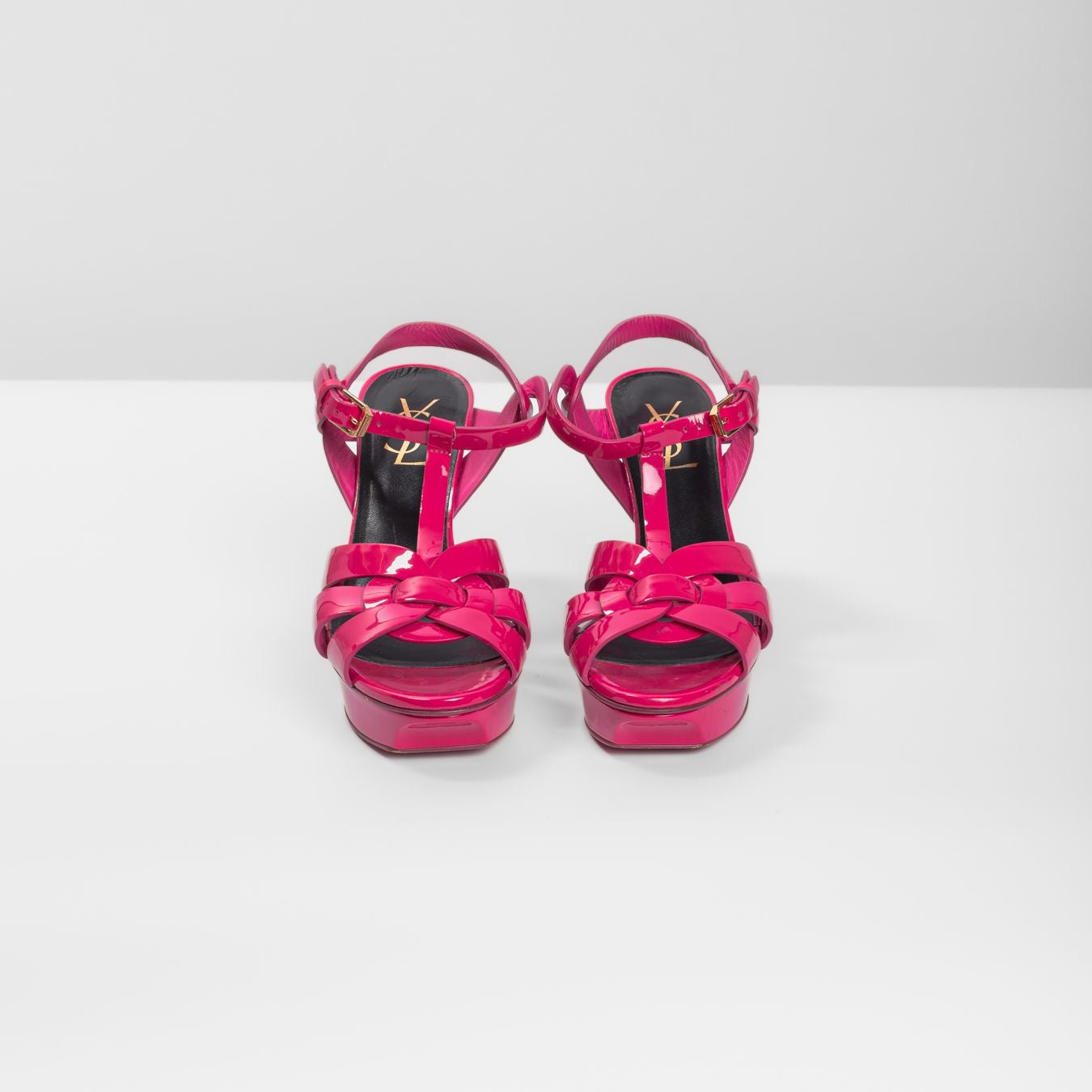 SAINT LAURENT - SANDALS TRIBUTE PATENT FUCHSIA SIZE 37,5 EU
