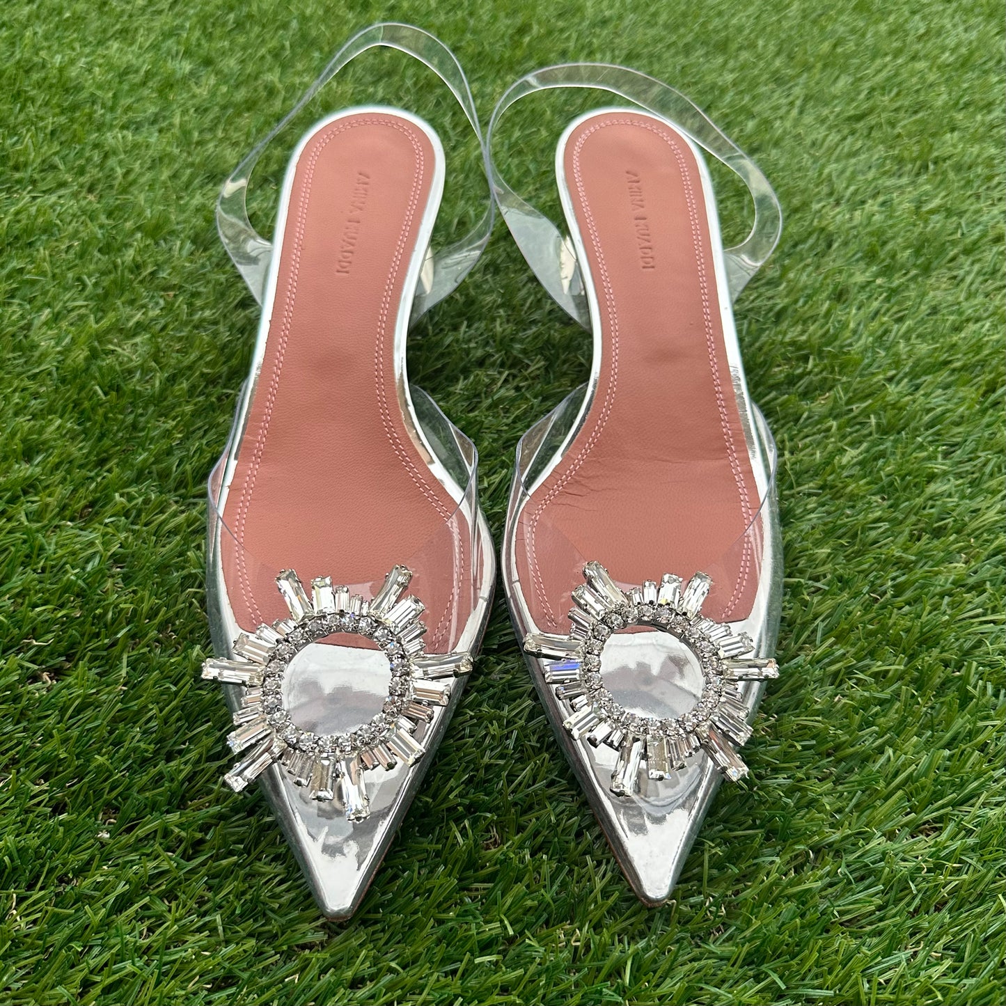 AMINA MUADDI - Begum crystal shoes transparent 3cm size 39 EU