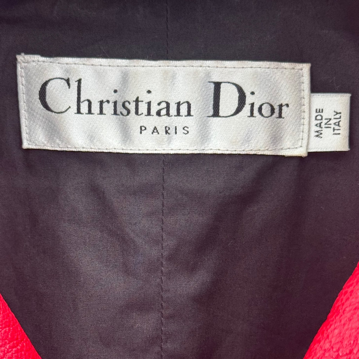 DIOR - JACKET BIKER RED GOAT LEATHER WITH SHAMAN ARTWORK SIZE 34 FR
