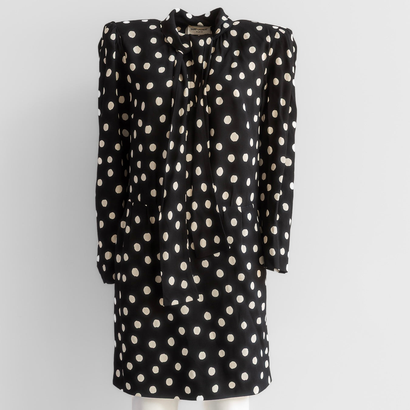 SAINT LAURENT - DRESS POLKA DOT BLACK