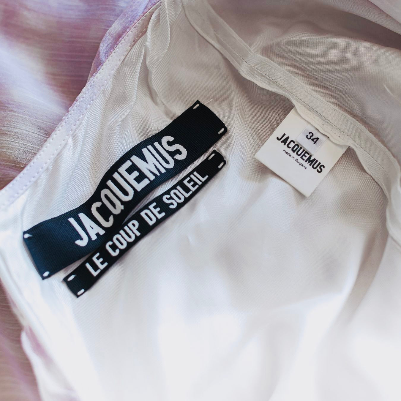 JACQUEMUS - LONG DRESS LA ROBE MISTRAL VIOLET AND WHITE 34 FR