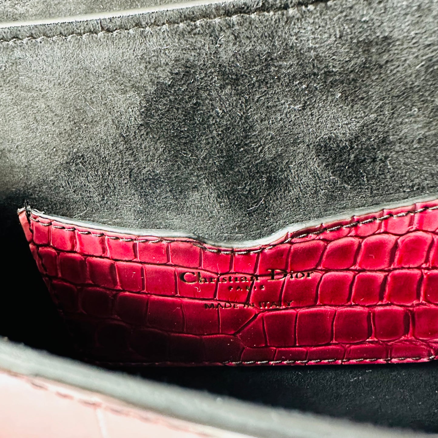 DIOR - Bobby bag crocodile pink shades medium size