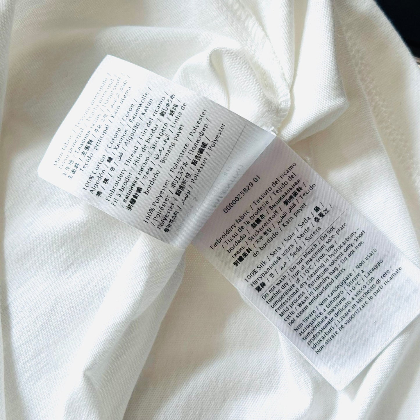 VALENTINO - *NEW WITH TAG* T-SHIRT WHITE COTTON WITH CRYSTAL BOW SIZE S