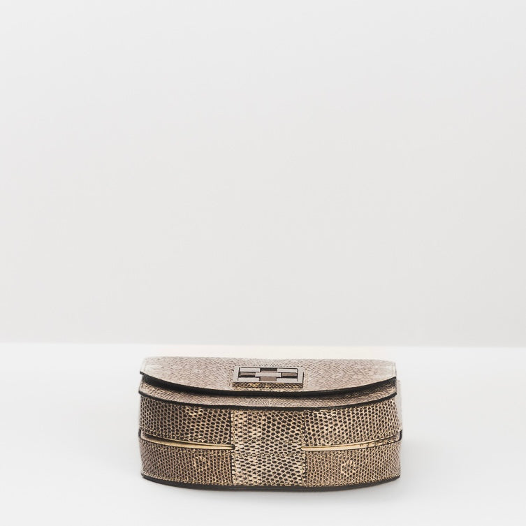 HERMÈS - BAG MOSAÏQUE 18 LIZARD SILVER HARDWARE