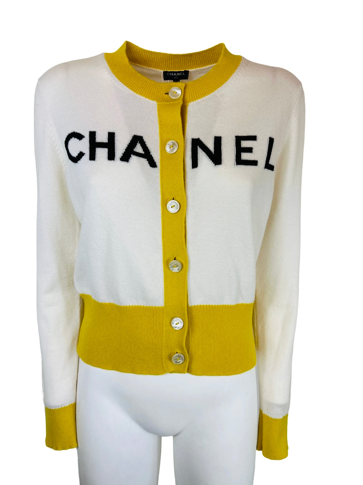 CHANEL - Pullover logo 100% cashmere size 38 FR