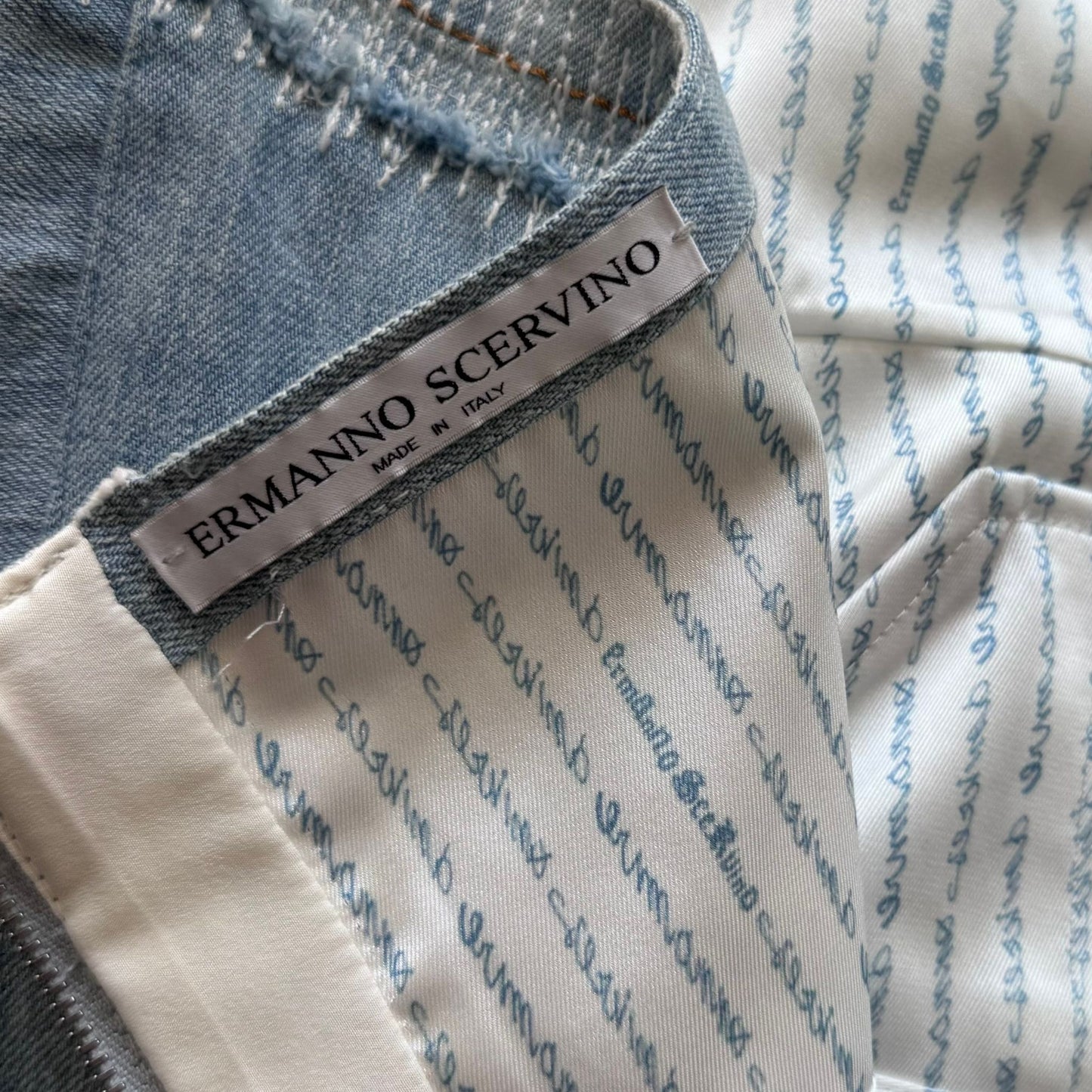 SCERVINO - DRESS DENIM OFF-SHOULDER LIGHT BLUE SIZE 42 IT