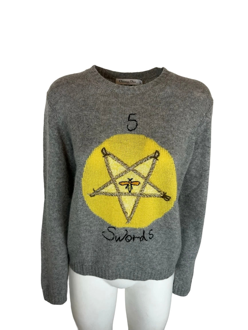 DIOR - Pullover grey 100% Cachemire size 42 FR