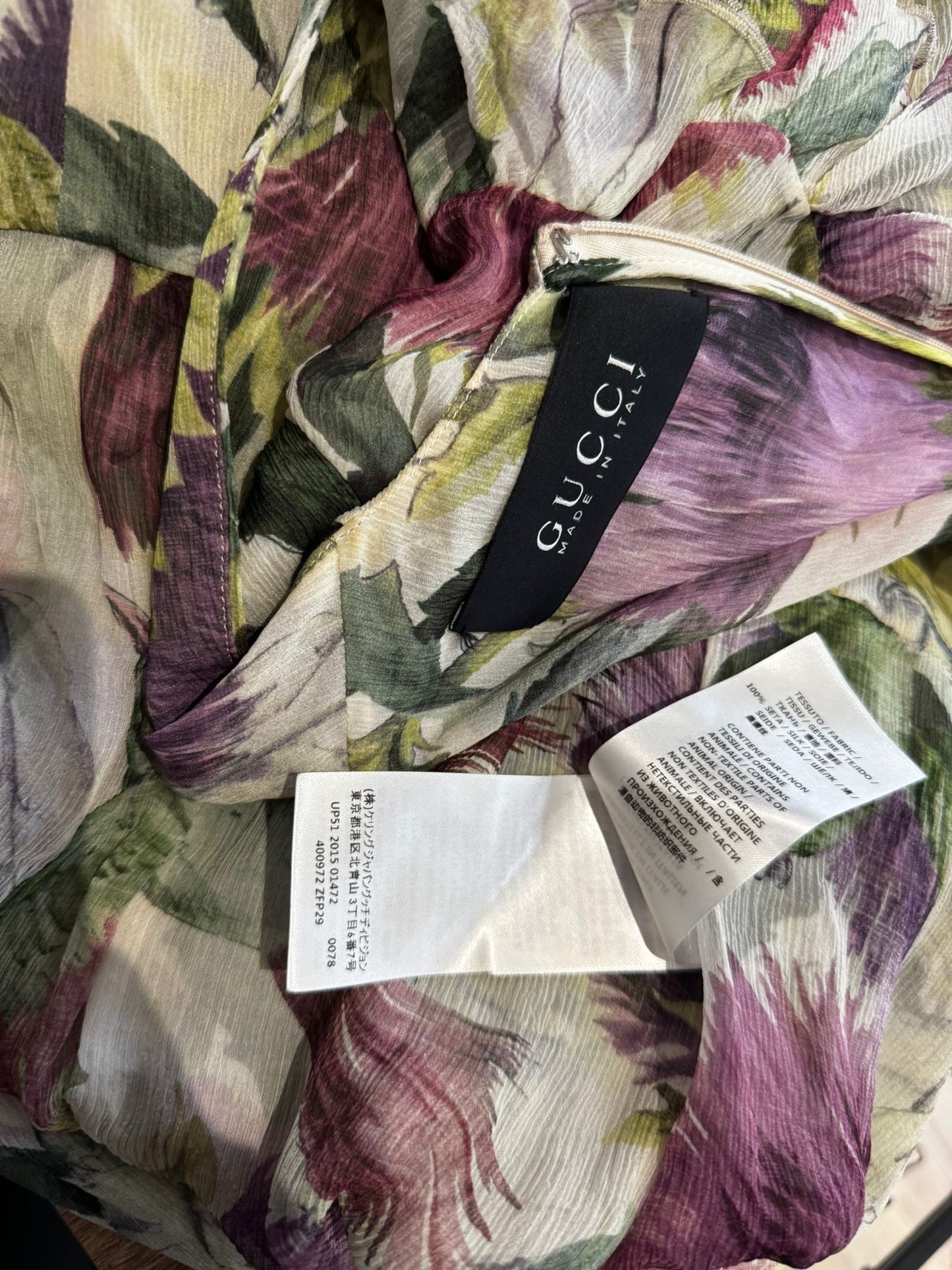 GUCCI - DRESS MULTICOLOR FLORAL SILK SIZE 38 IT
