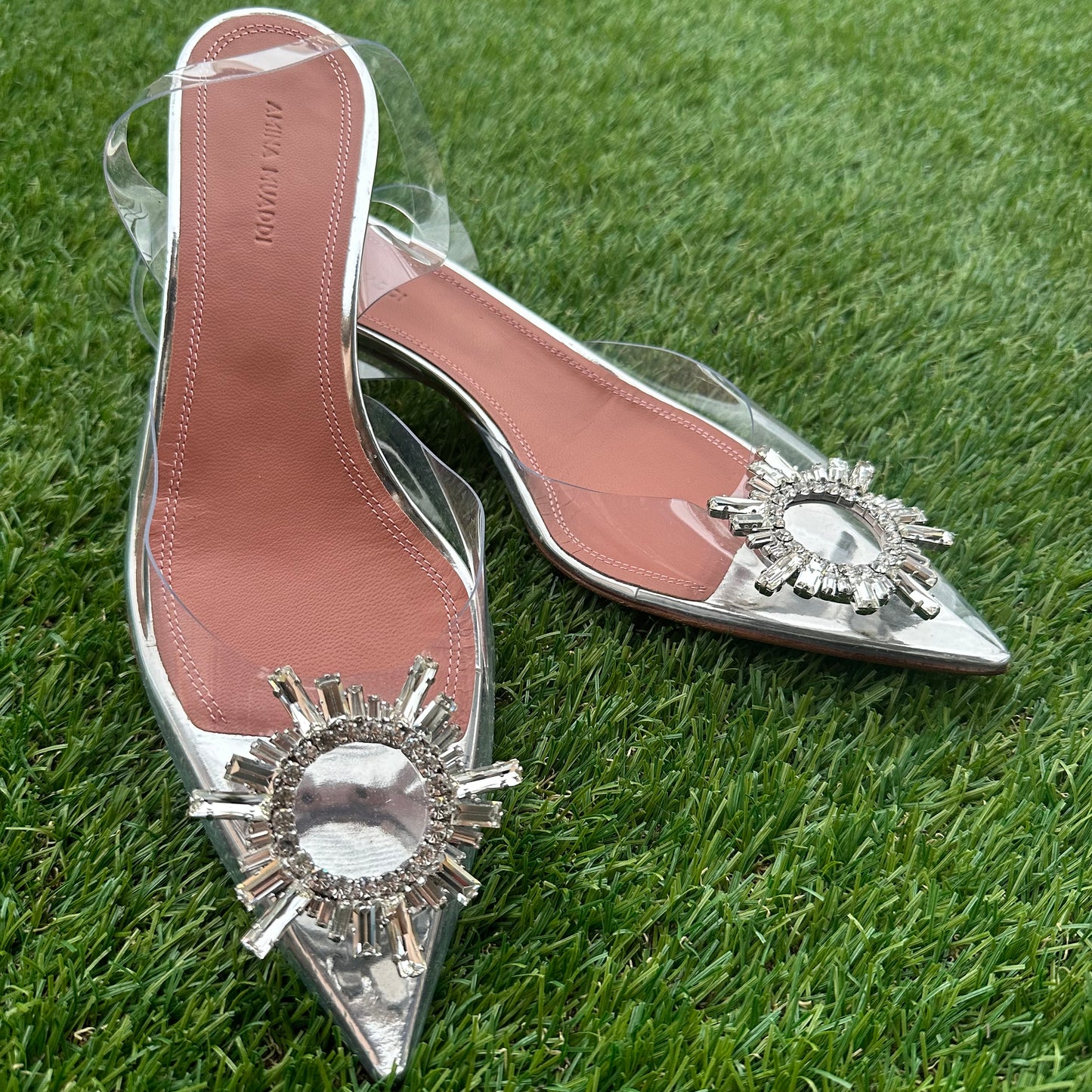 AMINA MUADDI - Begum crystal shoes transparent 3cm size 39 EU