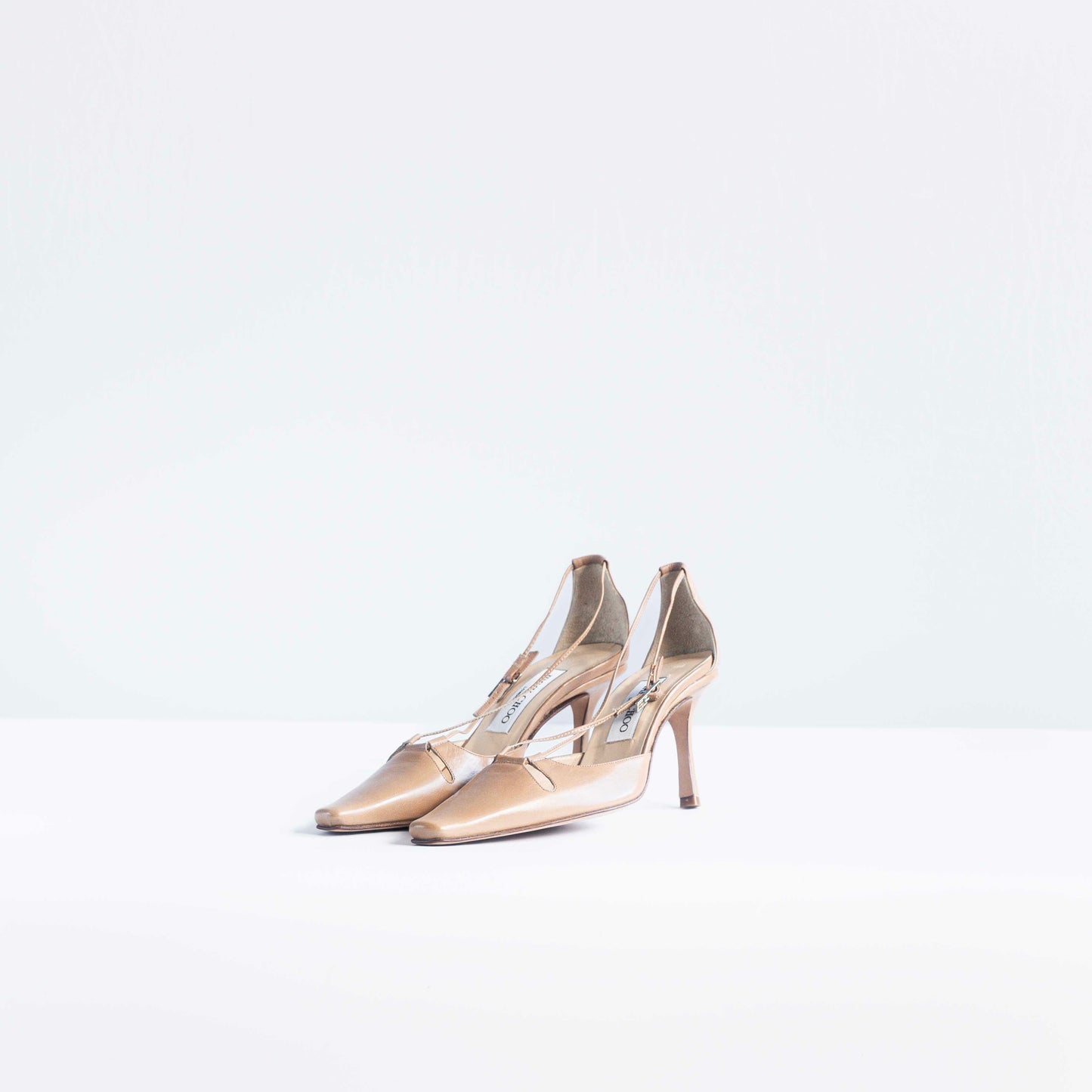 JIMMY CHOO - HEELS BEIGE LEATHER SIZE 37 EU
