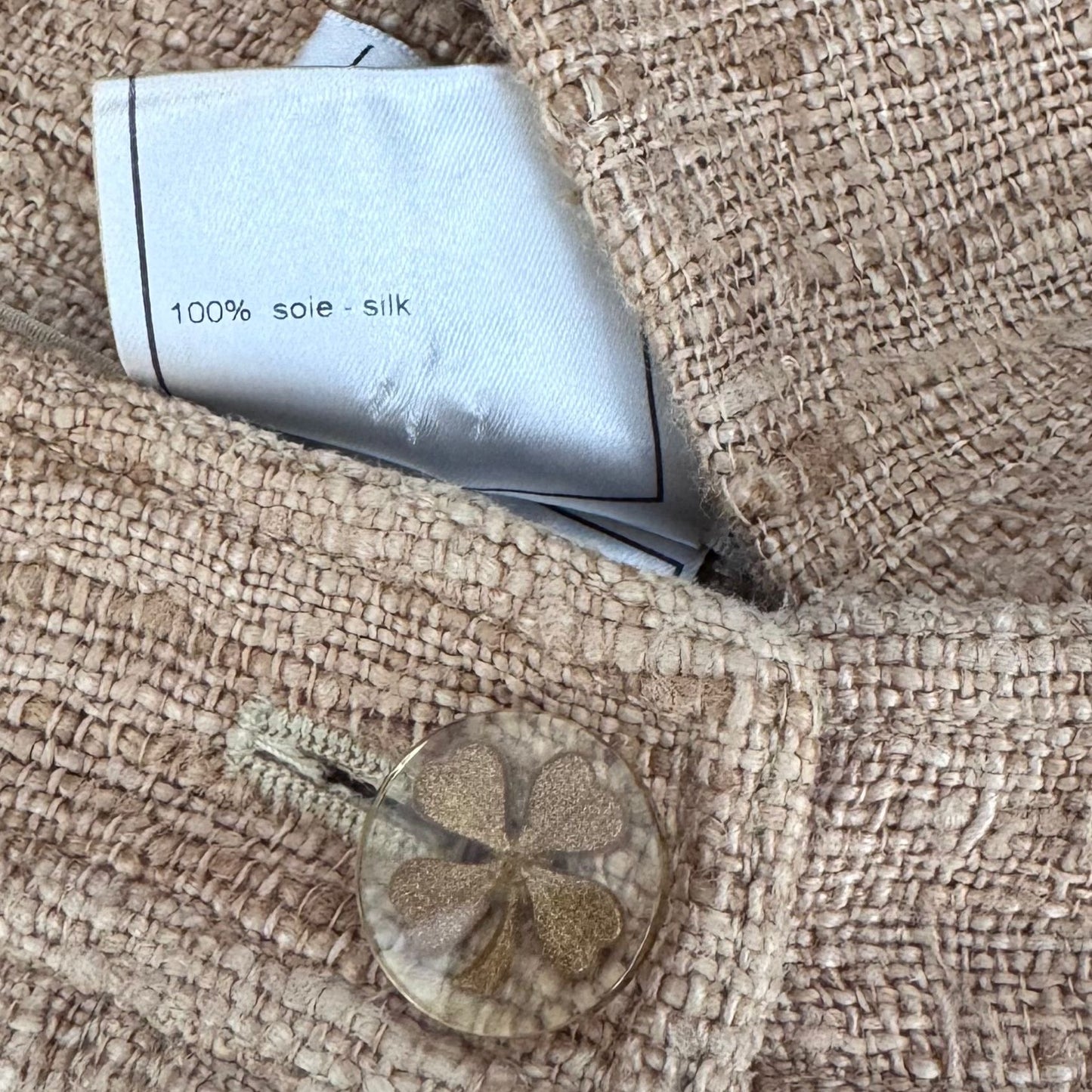 CHANEL - TROUSERS BROW SILK BOUCLÉ SIZE 36 FR