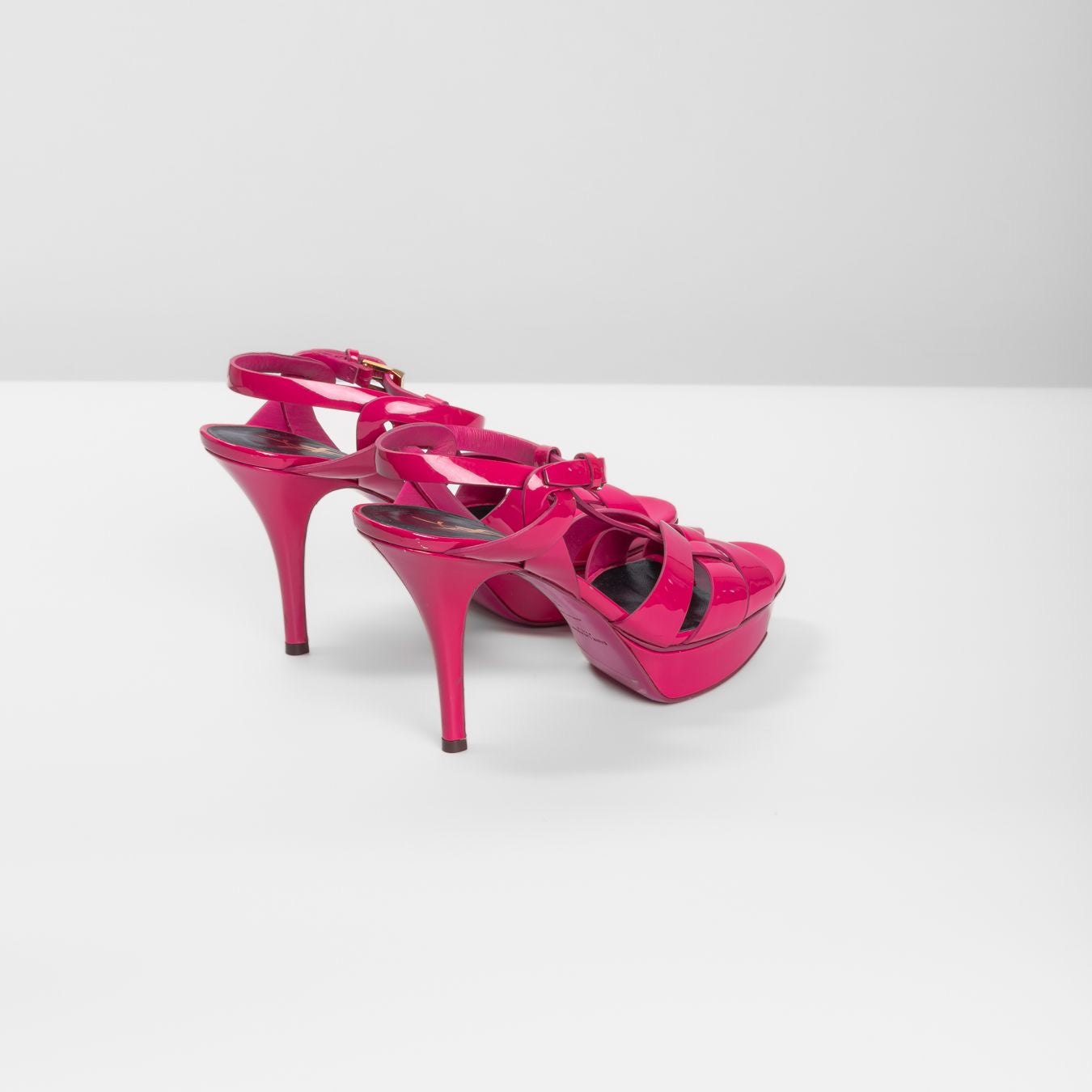 SAINT LAURENT - SANDALS TRIBUTE PATENT FUCHSIA SIZE 37,5 EU