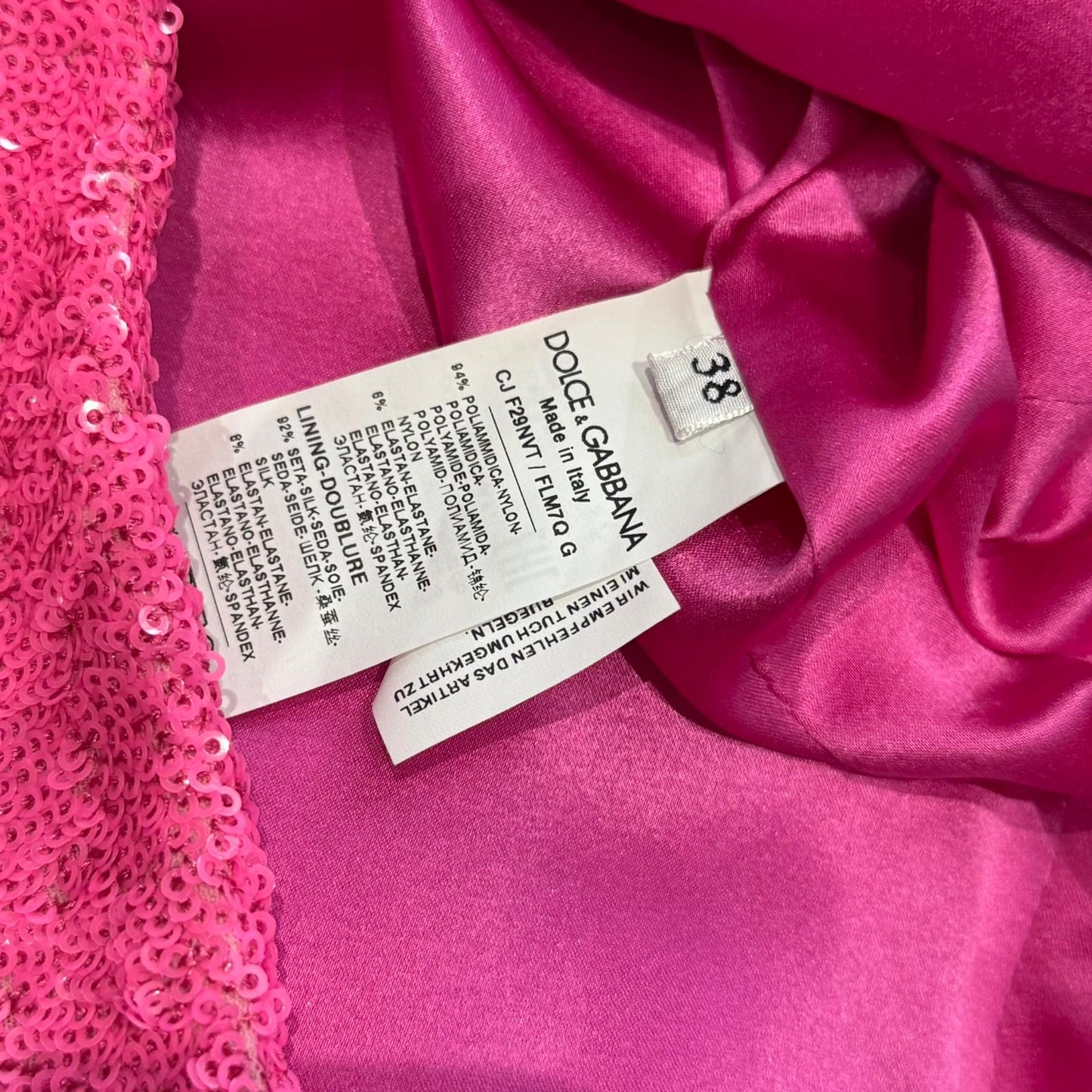 DOLCE & GABBANA - SET JACKET & TROUSERS SEQUIN FUCHSIA SIZE 38 IT