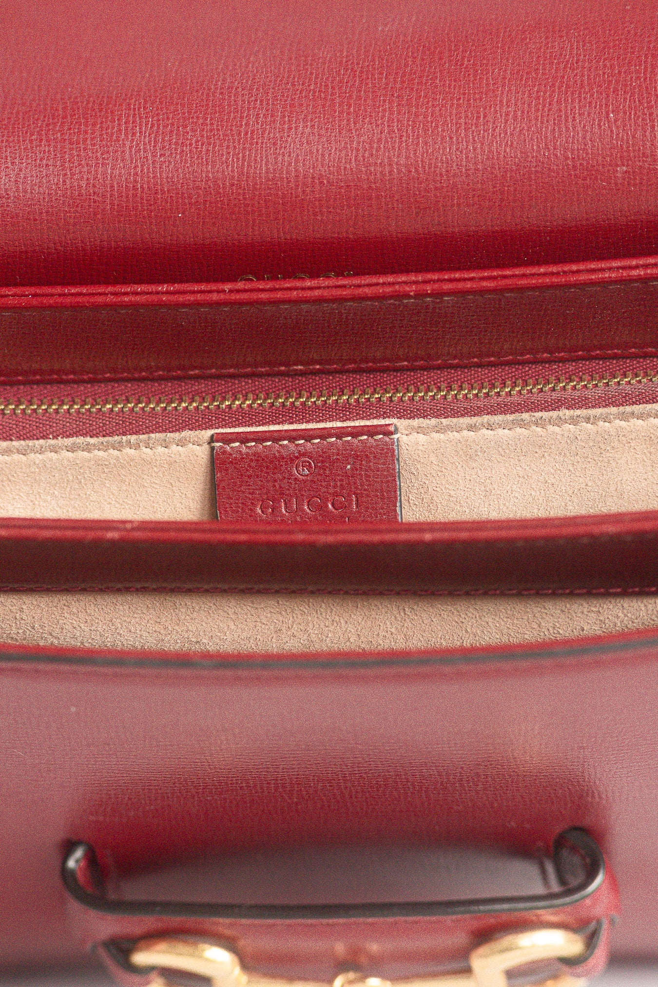 GUCCI - BAG HORSEBIT 1955 MEDIUM ROSSO ANCORA IN LEATHER