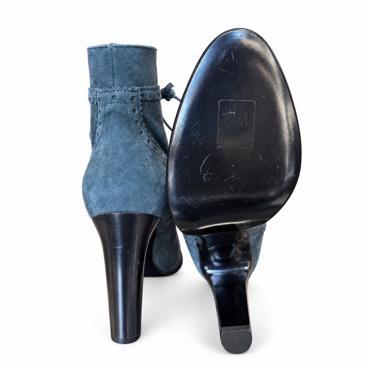 HERMÈS - *NEW* ANKLE BOOTS TEAL SUEDE SIZE 39 EU