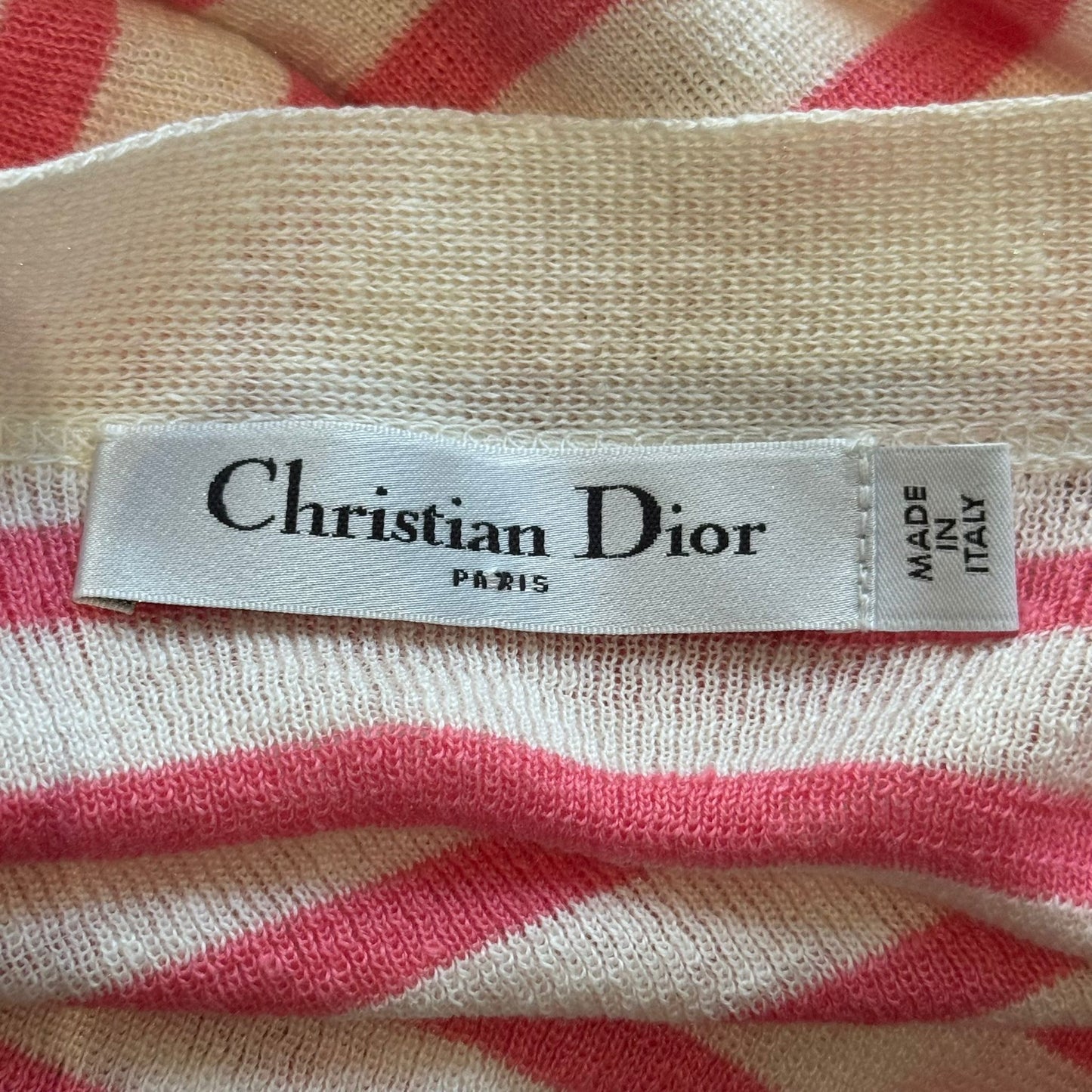 DIOR - SWEATER RIVIERA STRIPED ECRU AND PINK SIZE 34 FR