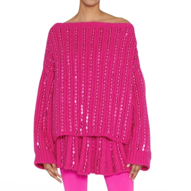 VALENTINO - *RUNWAY* SET SWEATER AND SKIRT PINK SIZE S