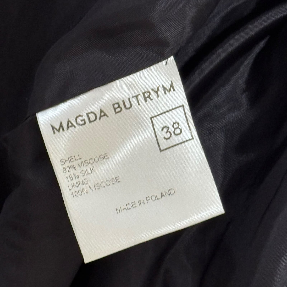 MAGDA BUTRYM - BOMBER JACKET TOKYO DARK BLUE VELVET WITH PINK CHERRY BLOSSOM FLORAL PRINT SIZE 38 FR