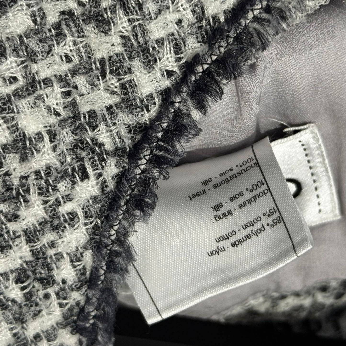 CHANEL - DRESS MIDI TWEED GREY SIZE 38 FR