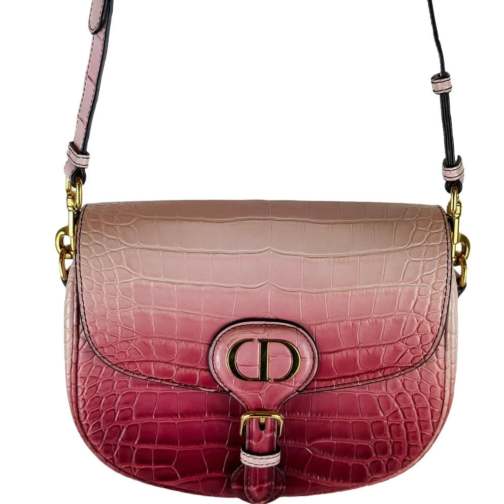 DIOR - Bobby bag crocodile pink shades medium size