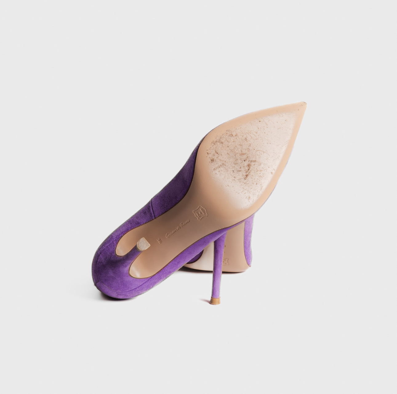 GIANVITO ROSSI - PUMPS SUEDE VIOLETTE SIZE 36 EU