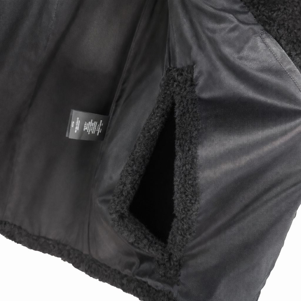 SAINT LAURENT - CAPE COAT BLACK SHEARLING SIZE 34 FR