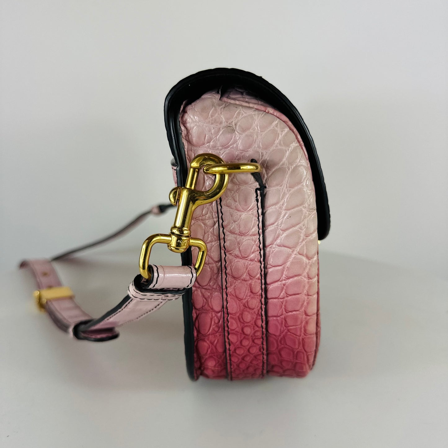 DIOR - Bobby bag crocodile pink shades medium size