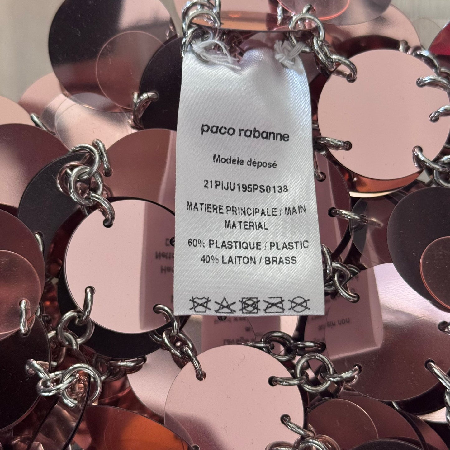PACO RABANNE - SKIRT PINK METALLIC DISC SEQUIN