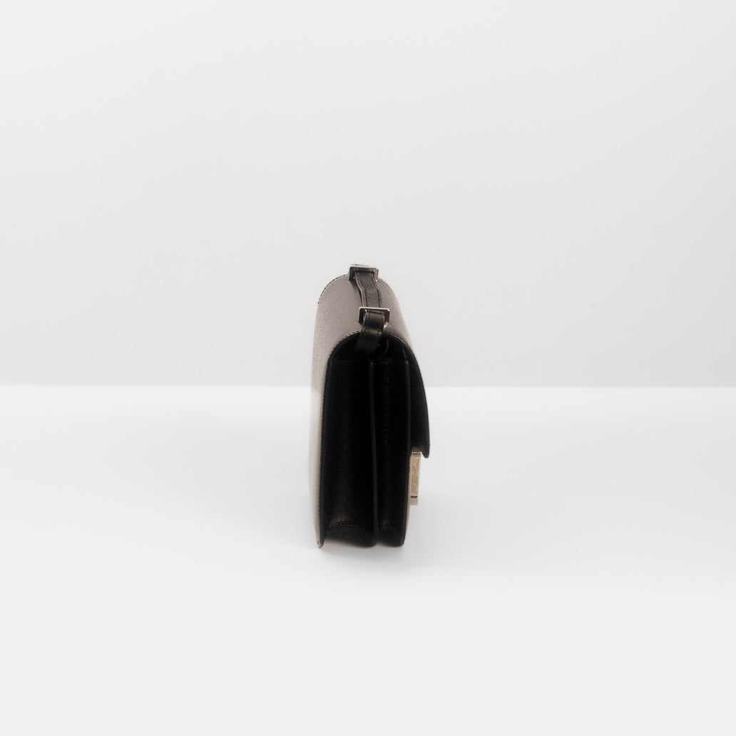 HERMÈS - *LIMITED EDITION* CONSTANCE MINI 18 BLACK BOX CALF LEATHER & LIZARD PALLADIUM HARDWARE