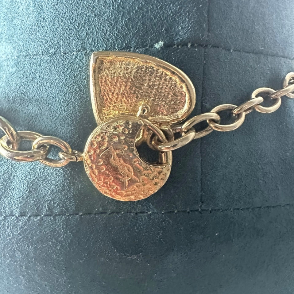 *RARE* YVES SAINT LAURENT - Collier by Robert Goossens Gold double face with playing cards charms