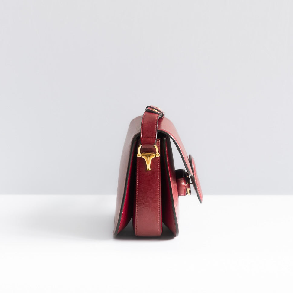 GUCCI - BAG HORSEBIT 1955 MEDIUM ROSSO ANCORA IN LEATHER
