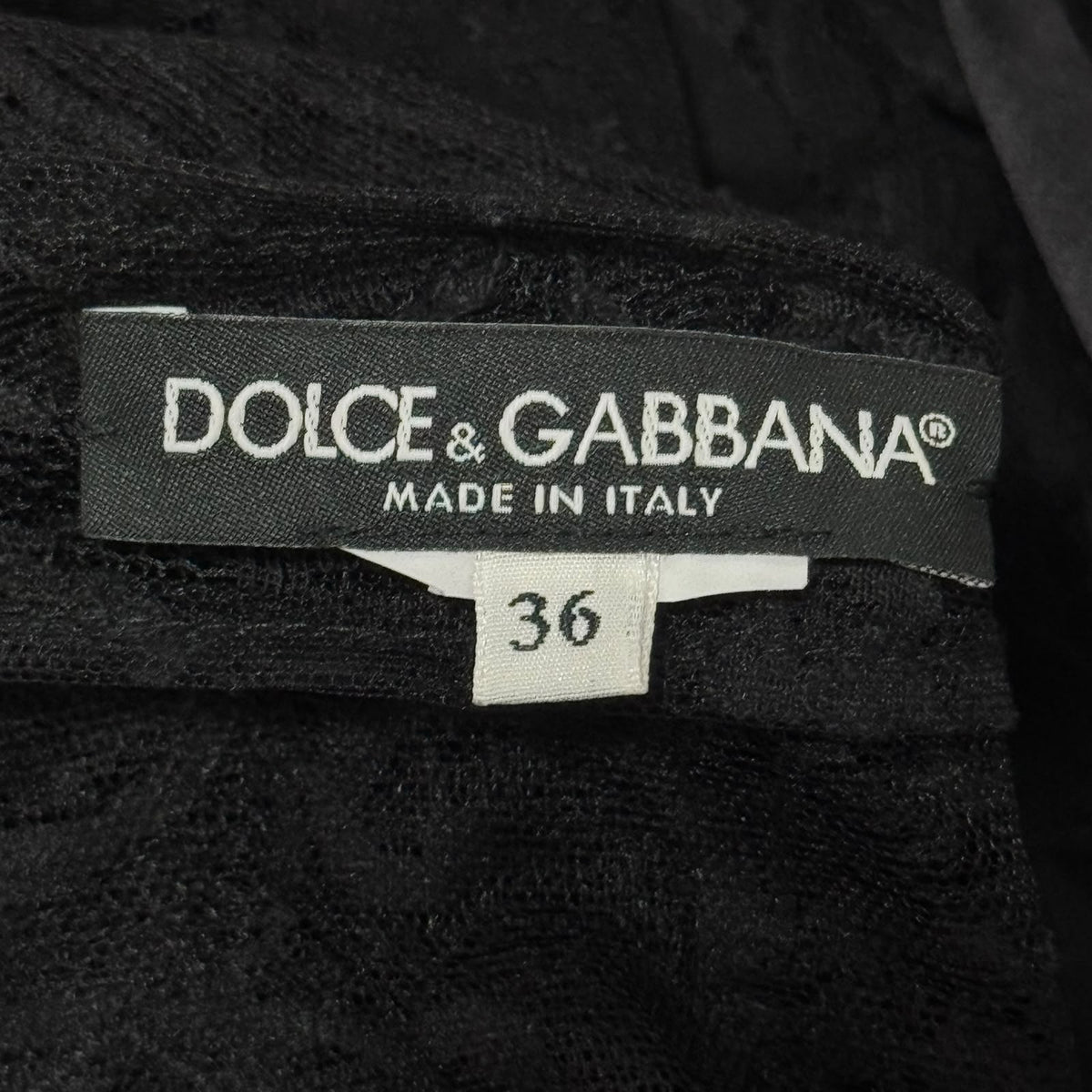 DOLCE & GABBANA – DRESS MIDI LACE BLACK FLORAL WITH 3D FLOWER APPLIQUÉS SIZE 36 IT