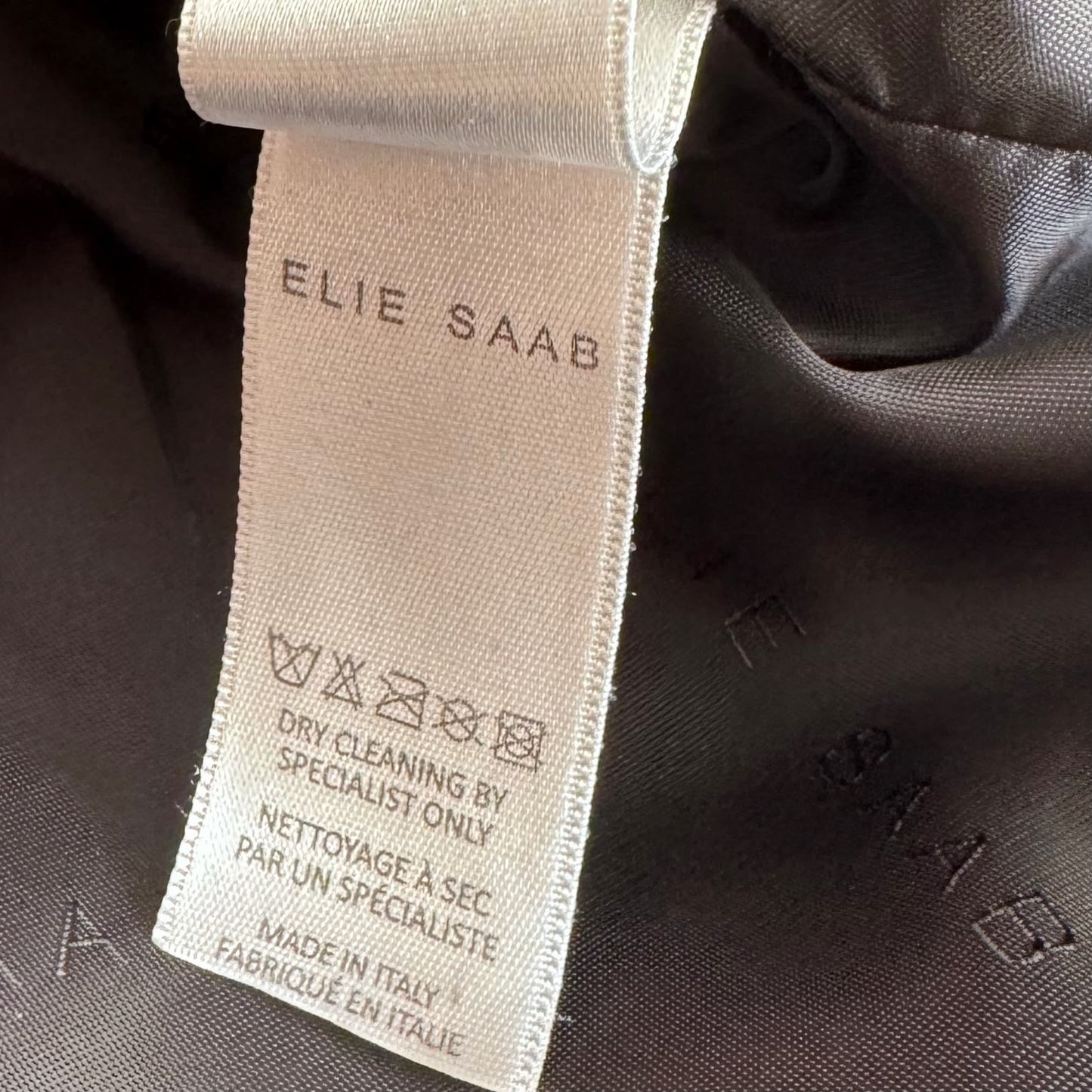 ELIE SAAB - JACKET BLACK LAMBSKIN LEATHER WITH STUDS & FLORAL EMBROIDERY SIZE 40 FR