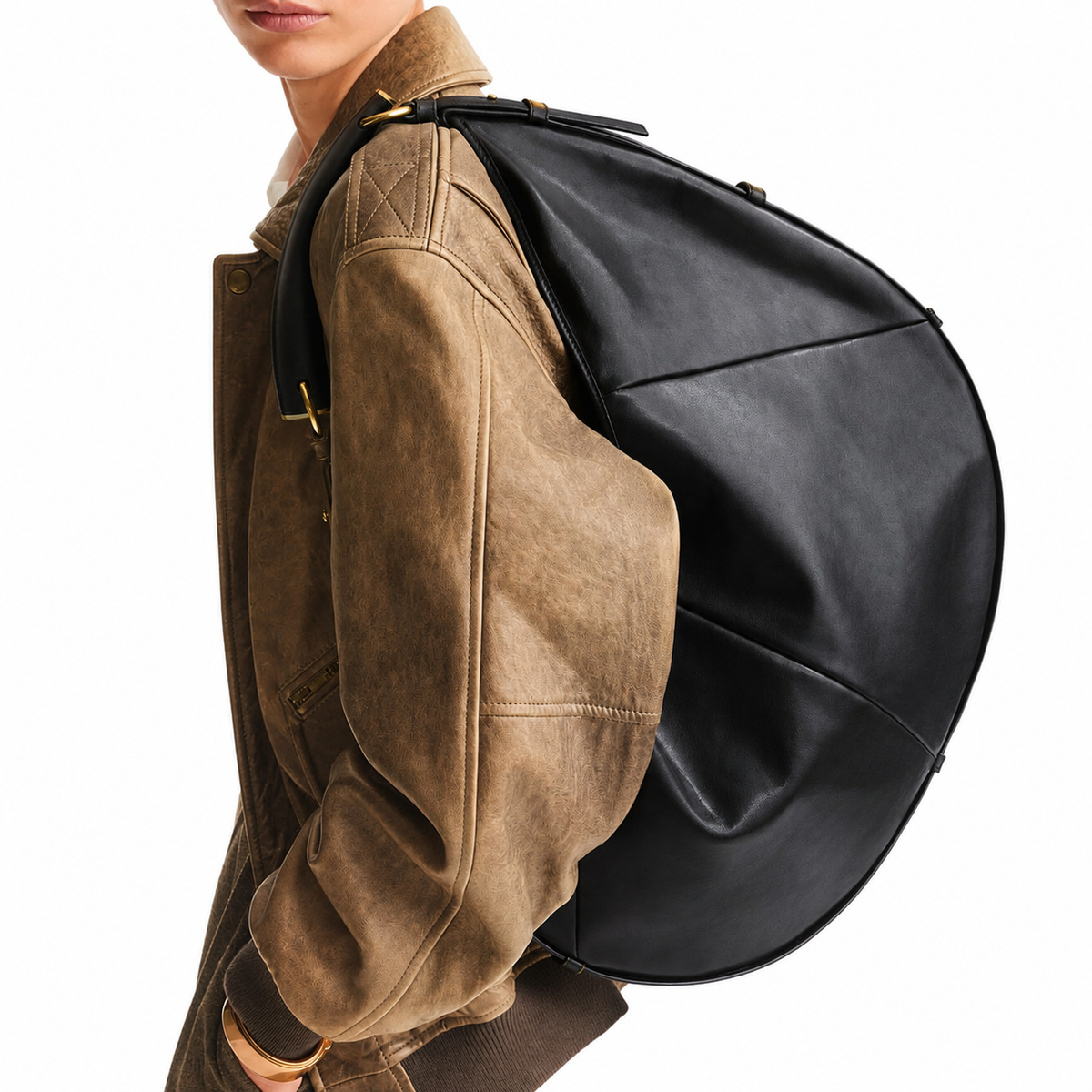 SAINT LAURENT - BAG MOMBASA LARGE BLACK CALFSKIN