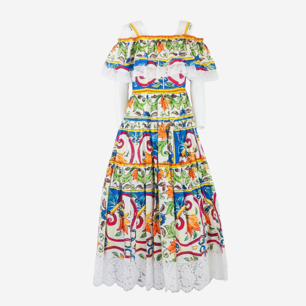 DOLCE & GABBANA - LONG DRESS MAIOLICA SIZE 40 IT BRAND NEW