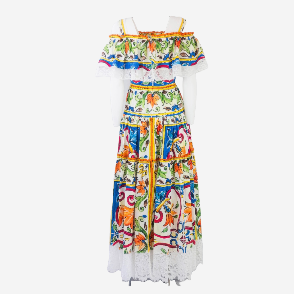 DOLCE & GABBANA - LONG DRESS MAIOLICA SIZE 40 IT BRAND NEW