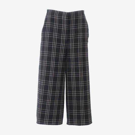 DIOR - CHECKED CROPPED TROUSERS BLACK & WHITE SIZE 34 FR