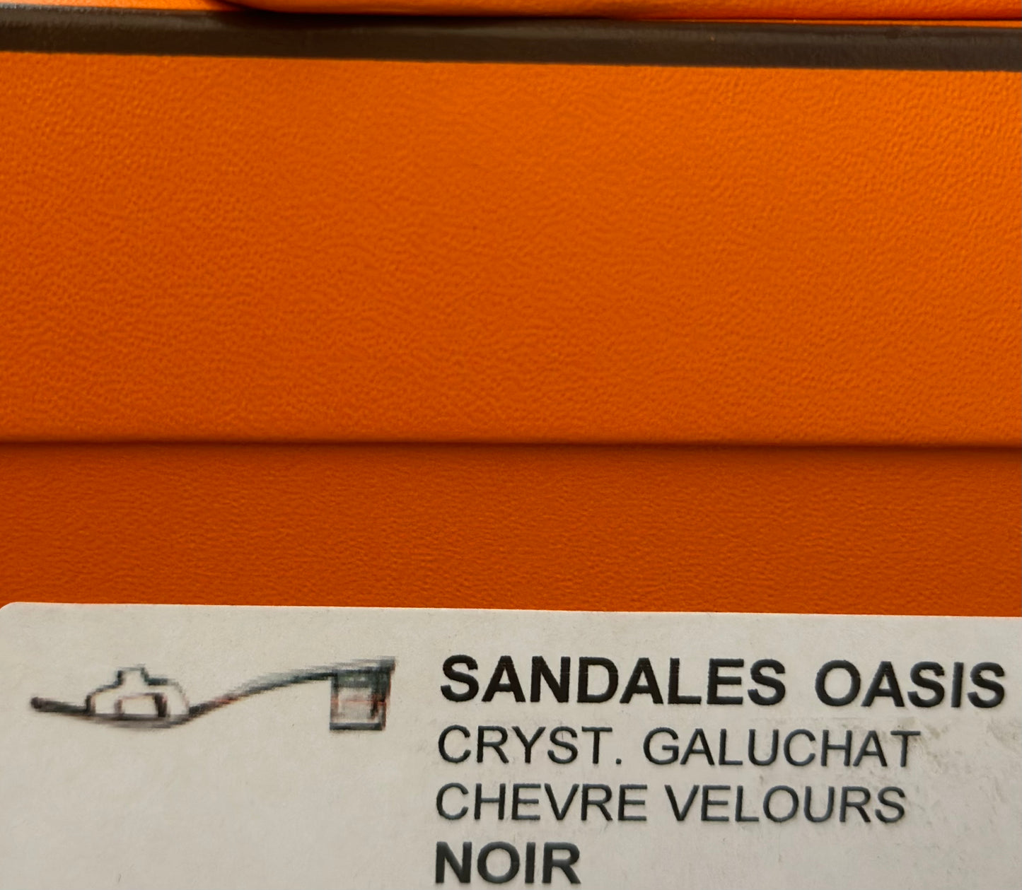 HERMÈS - Sandals Oasis black chèvre velour and crystal
