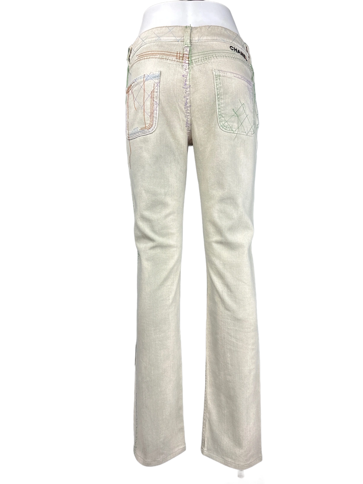 CHANEL - Jeans grey logo size 38 FR
