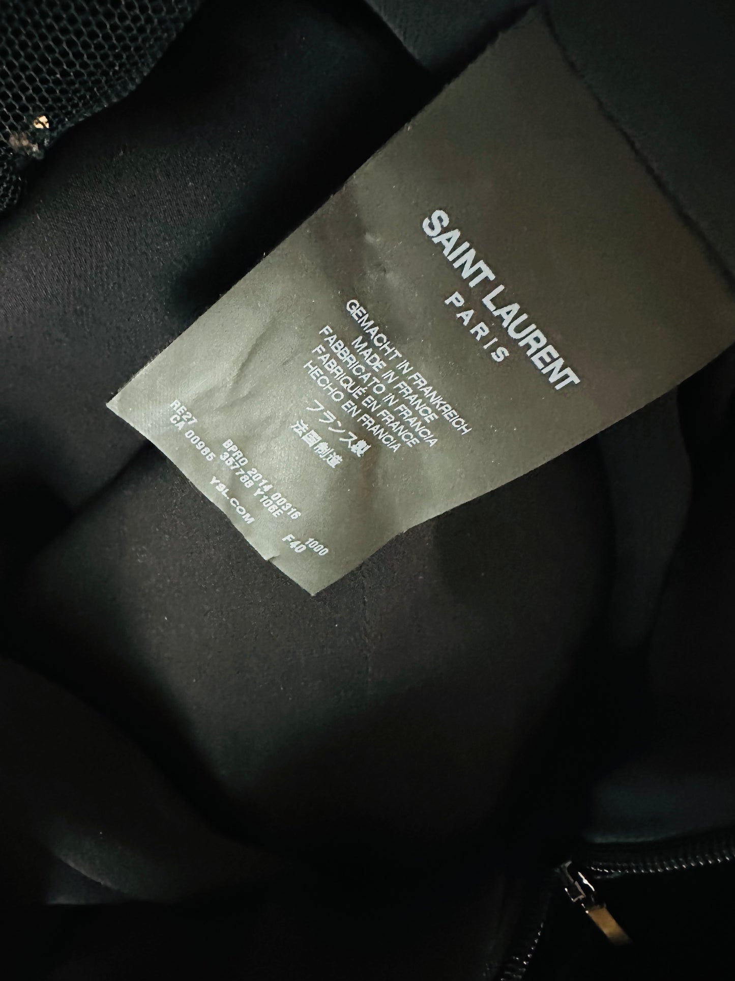 SAINT LAURENT - Dress black velvet size 40 FR